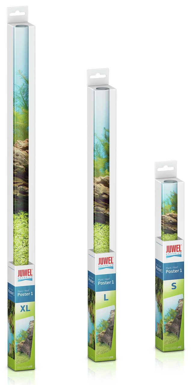 JUWEL Poster 1, dekorative Rückwände für Aquarien, Motive: Pflanzen & Riff, Größen: XL, L, S, Zielgruppe: Aquarienbesitzer.