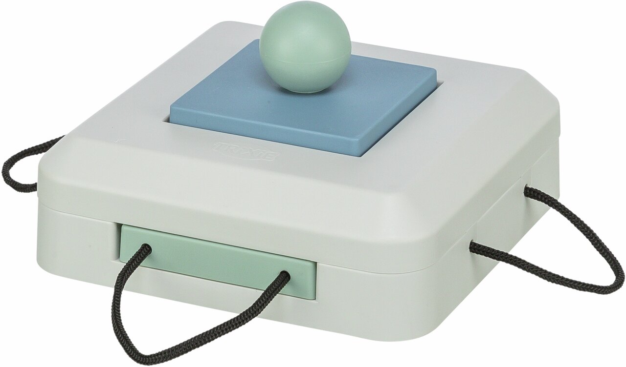 TRIXIE Dog Activity Memory Trainer für Hunde, interaktives Spielzeug mit Belohnungssystem, weiß-blau, für alle Hunderassen.