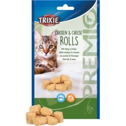TRIXIE Chicken & Cheese Rolls, Katzen, Huhn & Käse, kleine Snacks, 50 g.
