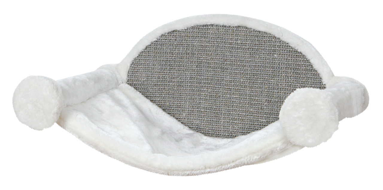 Weißes TRIXIE Katzenbett für die Wandmontage, geeignet für Katzen aller Größen. Die Liegefläche besteht aus weichem Plüsch und robustem Sisal, ideal zum Kratzen und Entspannen. Perfekt für aktive Katzen, die erhöhte Ruheplätze bevorzugen. Maße: ca. 42 × 4