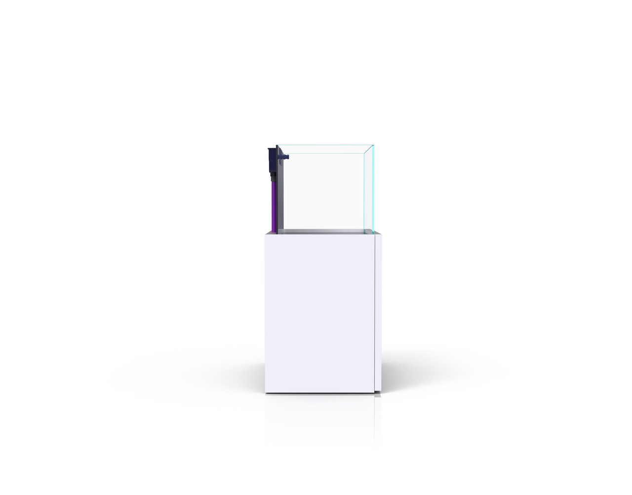 Nyos Opus 300 Aquarium, 300 l, für Salzwasserfische & Korallen, klares Glas, präzise Silikonnähte, weißer Unterschrank.