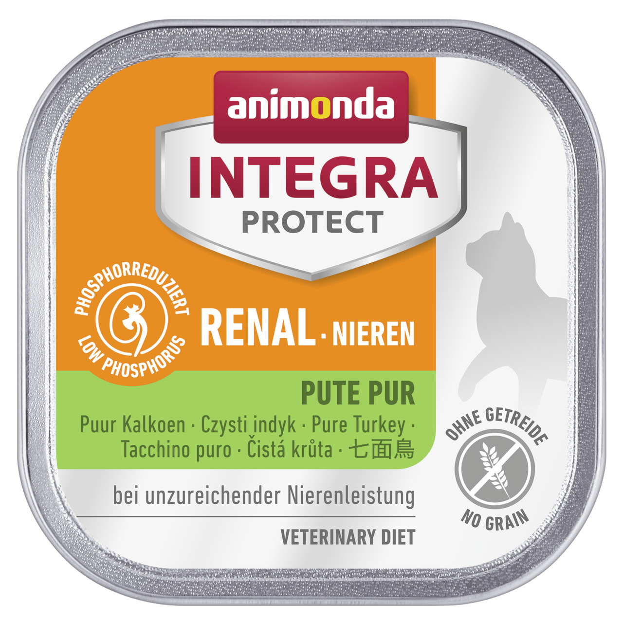 Animonda Integra Protect Renal – Pute Pur, Nassfutter f. Katzen m. Nierenproblemen, getreidefrei, phosphorreduziert, 100 g.
