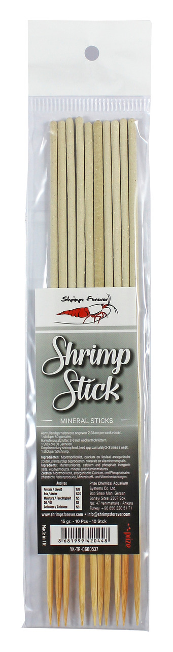 Shrimp Forever Shrimp Stick Mineral Sticks, für Garnelen, 15 g (10 Sticks), fördert Gesundheit & Wachstum.