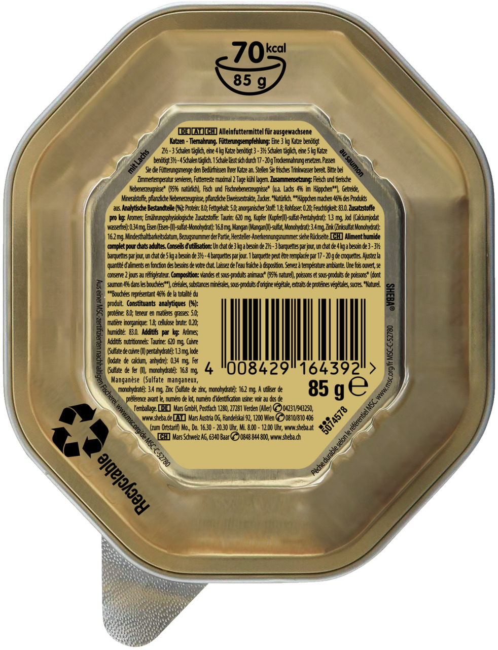 Sheba Sauce Coll. Sauce Lover Lachs MSC 85g Katzennassfutter