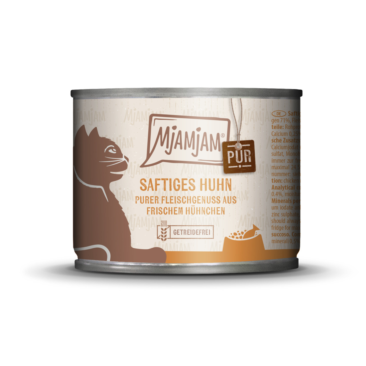 MJAMJAM Katzenfutter, Saftiges Huhn, getreidefrei, frisches Hühnchen, 400 g, für Katzen.