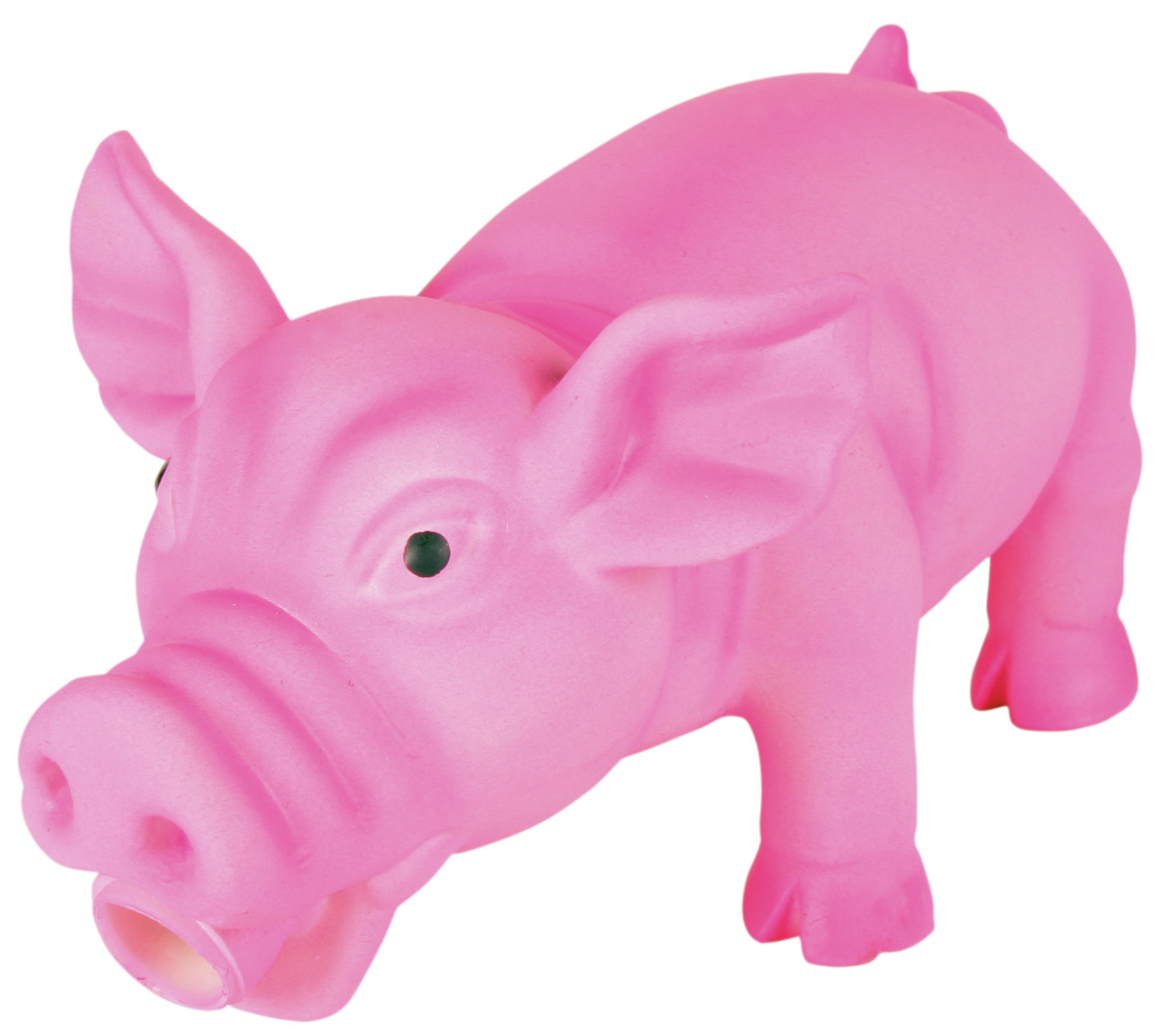TRIXIE Hundespielzeug, rosa Schwein, Latex, für Hunde aller Rassen, quietscht bei Druck, fördert Spieltrieb, ideal interaktiv.