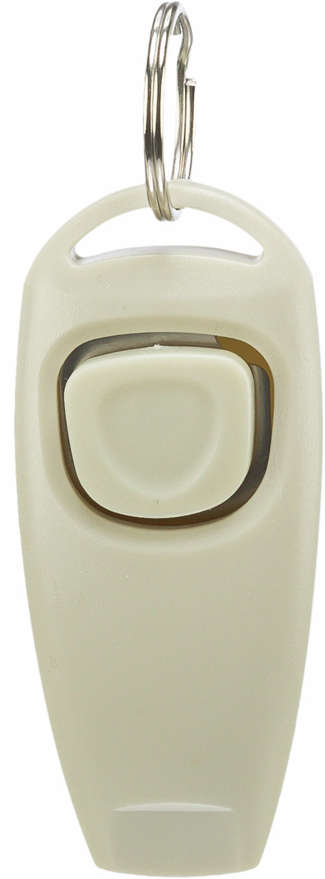 TRIXIE Klicker, cremefarben, für Hundetraining, ergonomisch, mit Metallring, ideal für pos. Verstärkung & effektives Training.