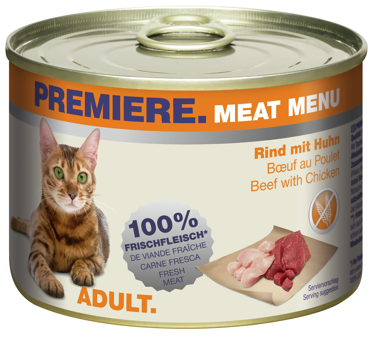 PREMIERE Meat Menu Katzenfutter Adult, Rind+Huhn, 100% Frischfleisch.