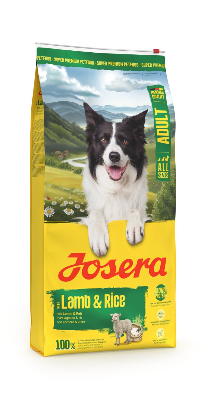 Josera Adult Hundefutter mit Lamm und Reis, für alle Hundegrößen, leicht verdaulich, Monoprotein, 15 kg.