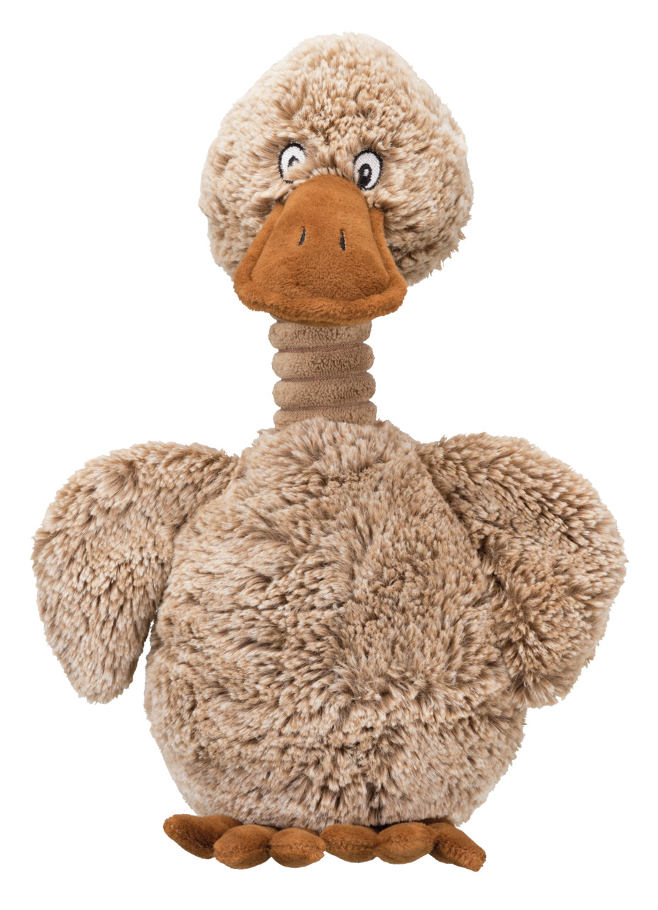 TRIXIE Plüsch-Ente, Hundespielzeug, beige, ca. 30 cm, für alle Hundegrößen, fördert Spielspaß & Beschäftigung, ideal zum Kuscheln.