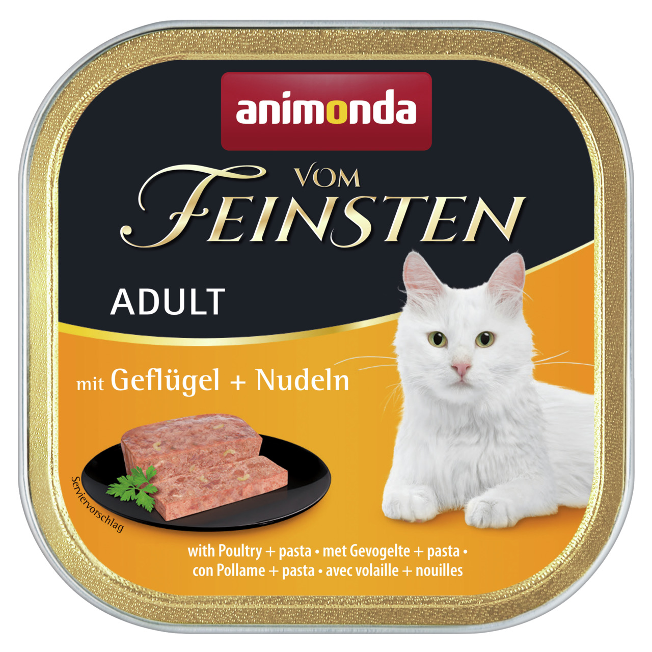 Animonda Vom Feinsten Adult Katzenfutter, Geflügel & Nudeln, für ausgewachsene Katzen, 100 g.