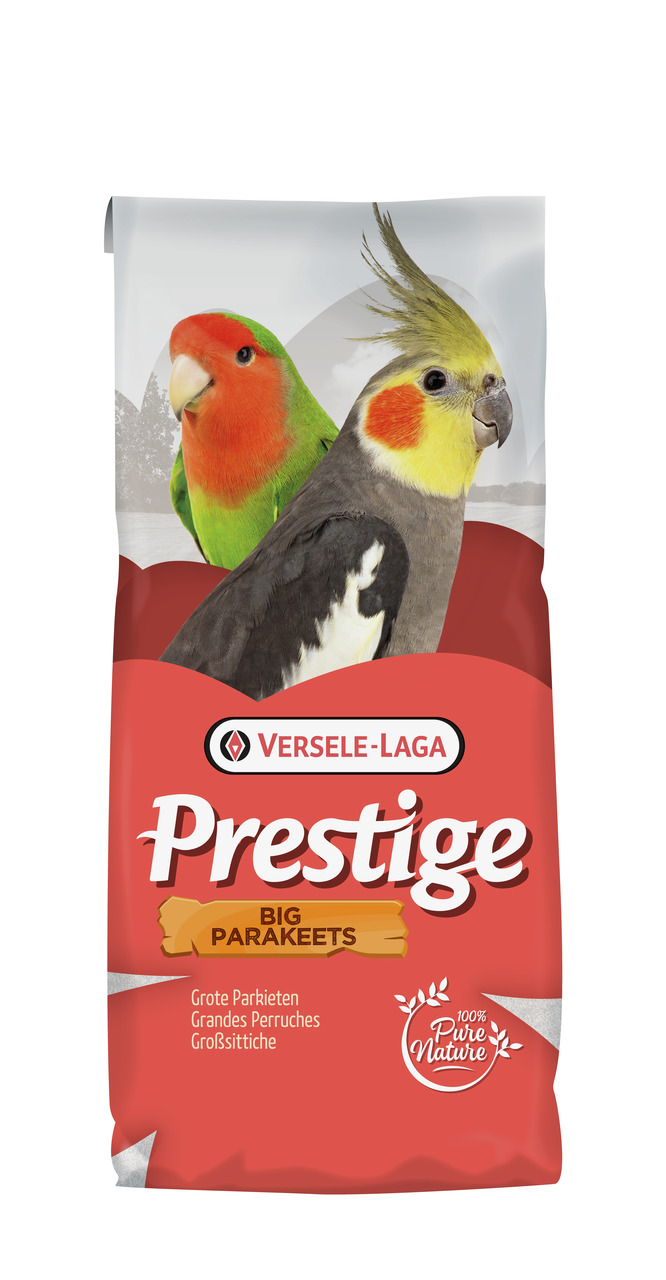 Versele-Laga Prestige Big Parakeets, Vogelfutter f. Großsittiche (Nymphensittich, Rosenköpfchen), 100% Pure Nature.