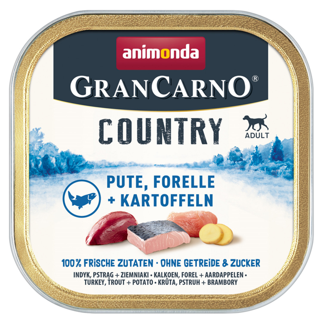 animonda Country Adult Pute+Forell+Kartoffel GranCarno 150 Gramm Hundenassfutter