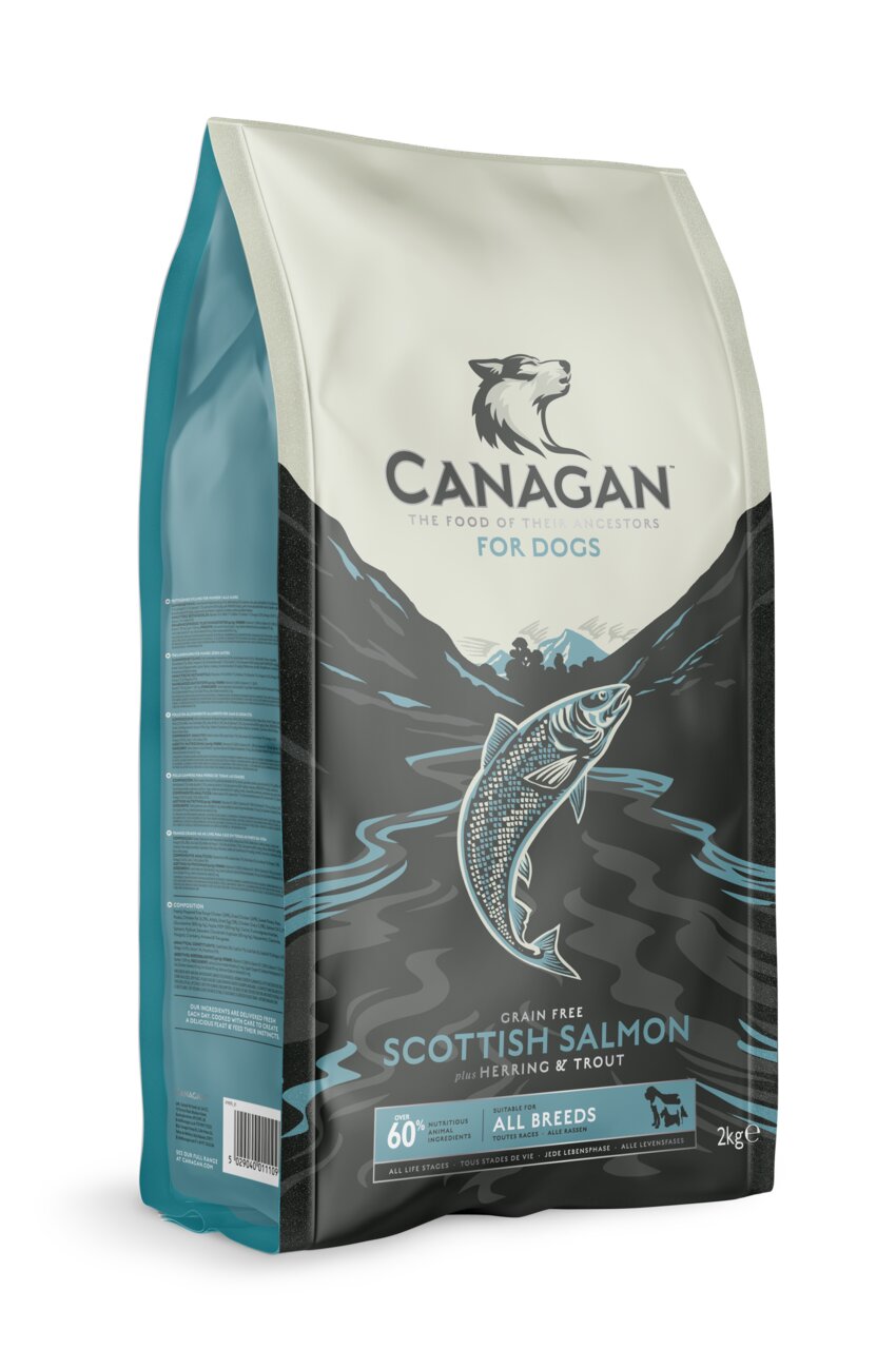 Canagan Scottish Salmon Hundefutter für Hunde aller Rassen, Geschmack Lachs, Hering & Forelle, getreidefrei, 2 kg