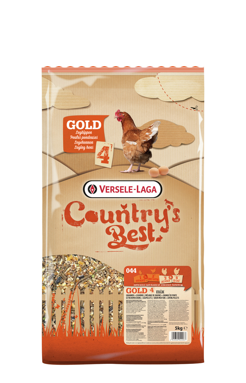Versele-Laga Country's Best GOLD 4 mix, 5 kg, für Legehennen, Körner+Pellets, fördert optimale Ei-Produktion.