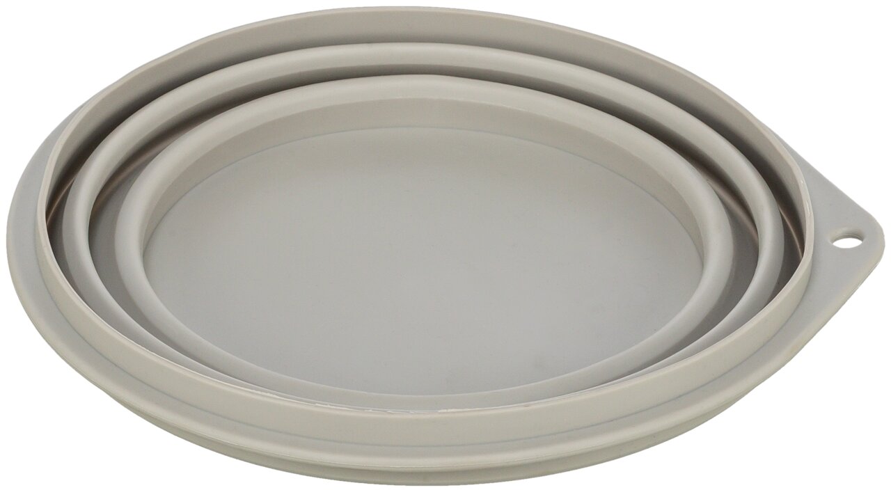 TRIXIE faltbarer Reisenapf für Hunde und Katzen, grau, aus Silikon, platzsparend zusammenklappbar, 1 l-ø 18 cm.