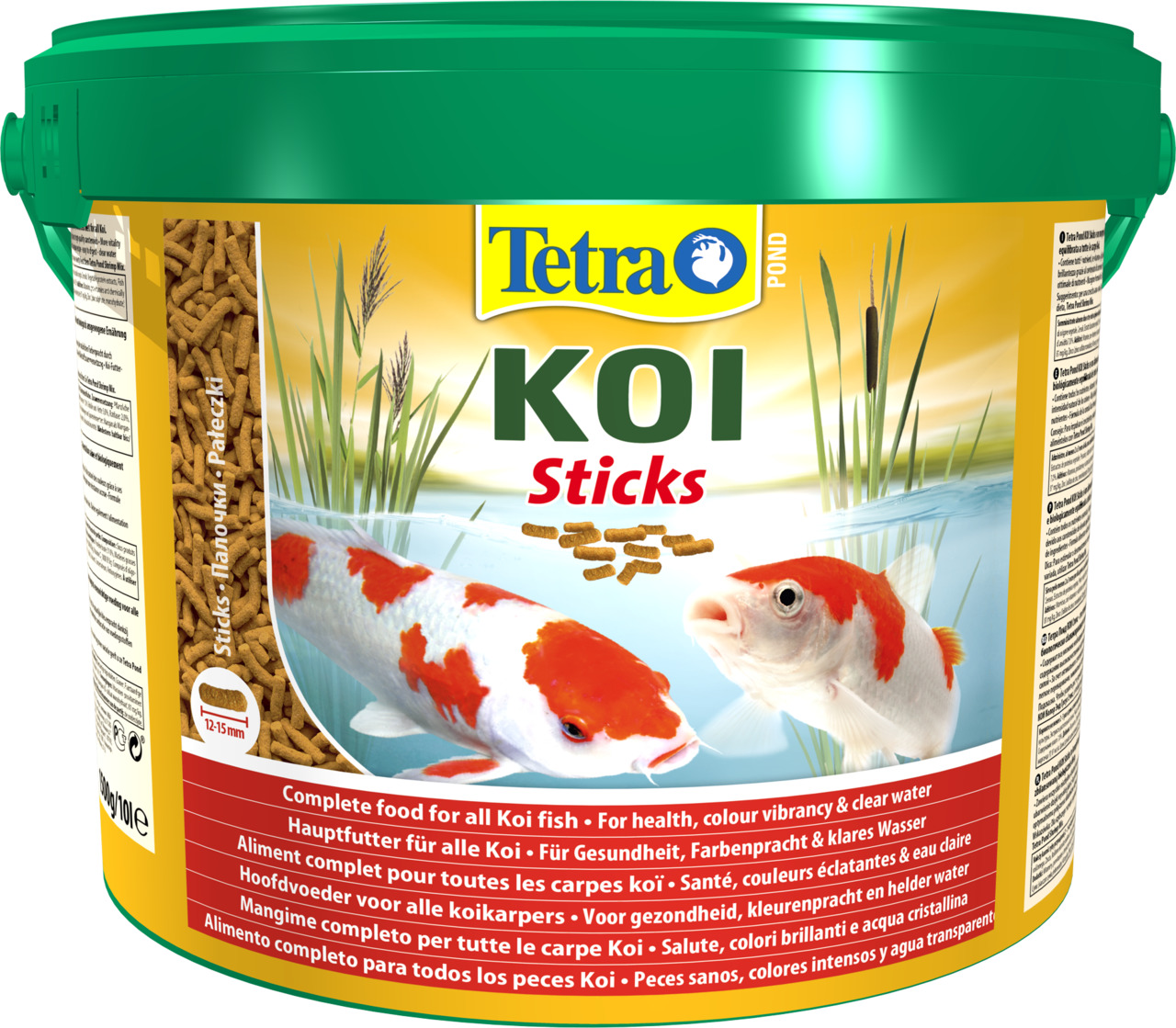 Tetra Pond KOI Sticks, Hauptfutter für Koi, 12 L, fördert Gesundheit, Farbbrillanz & klares Wasser, für Koi-Teichbesitzer.