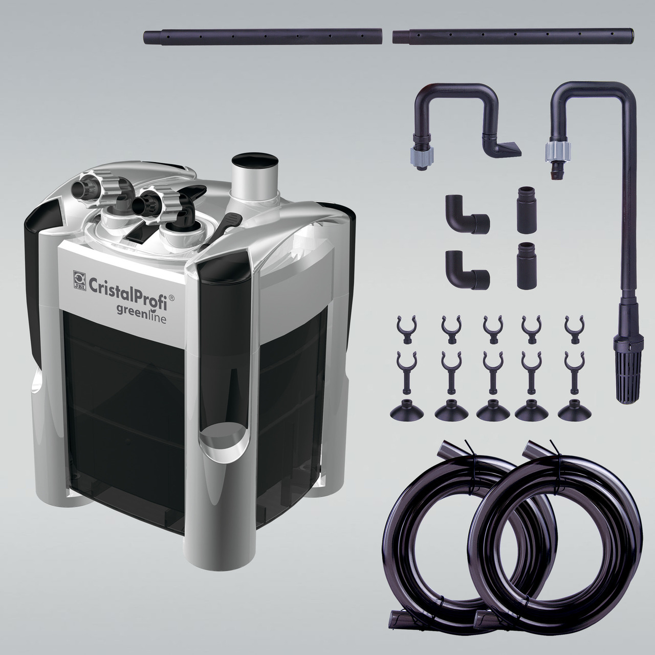 JBL CristalProfi greenline Außenfilter, für Aquarienbesitzer, umweltfreundlich & effizient, inkl. Zubehör (Filter, Schläuche, etc.).