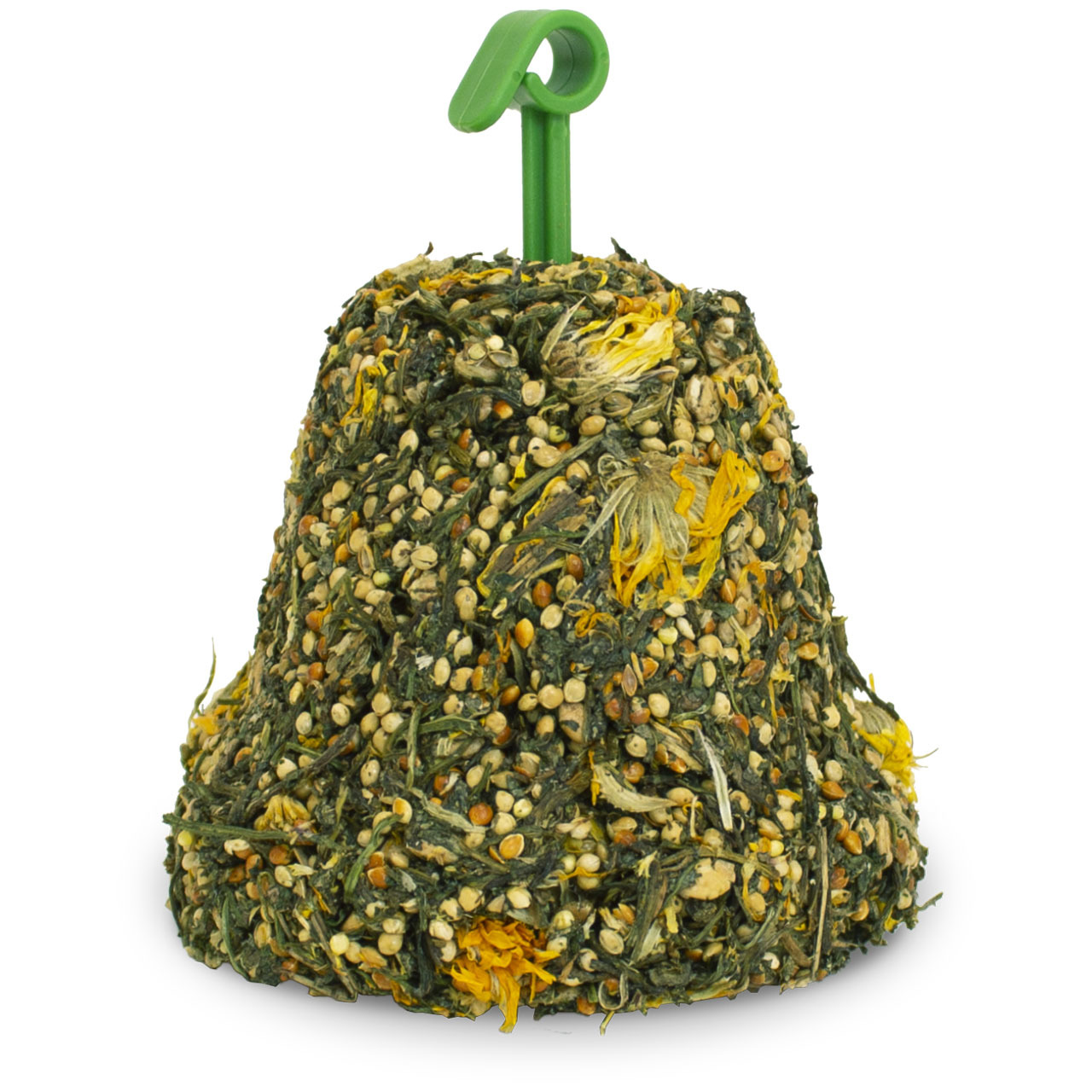 JR FARM Kräuter-Glocke, Ergänzungsfutter f. Kleintiere (Kaninchen, Nager), mit Kräutern, Samen & Blüten, inkl. Haken, Beschäftigung.
