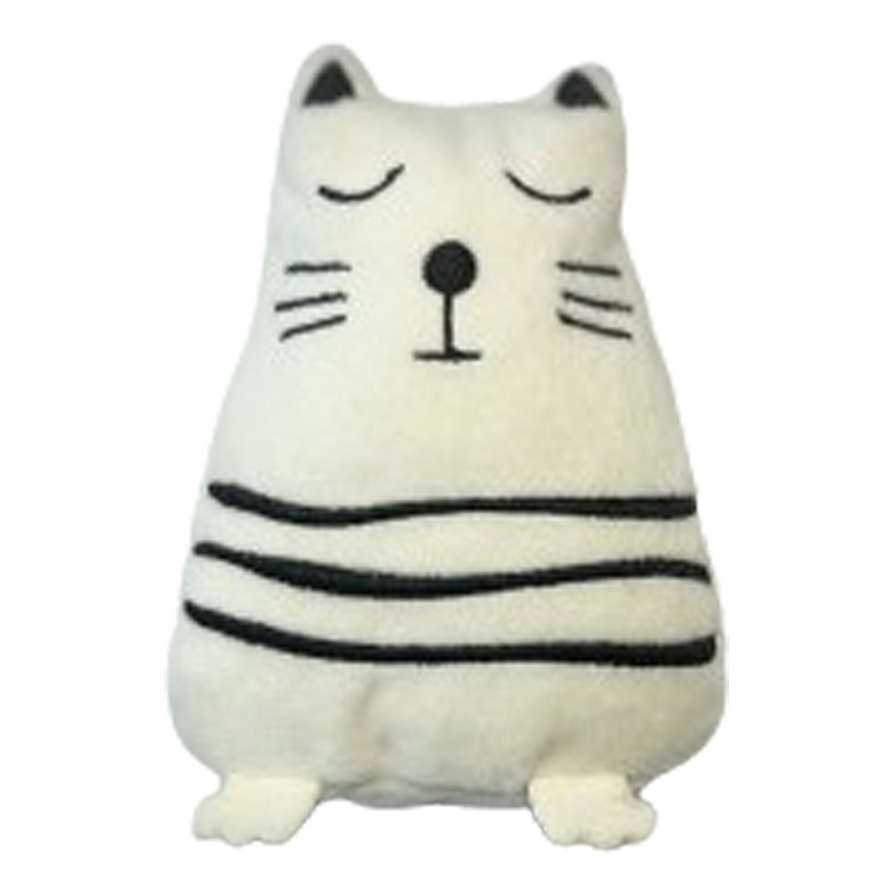 Allpets Katzenspielzeug, stilisierte Katze, weiches Material, für Katzen, Unterhaltung & Kuscheln, weiß mit schwarzen Streifen.