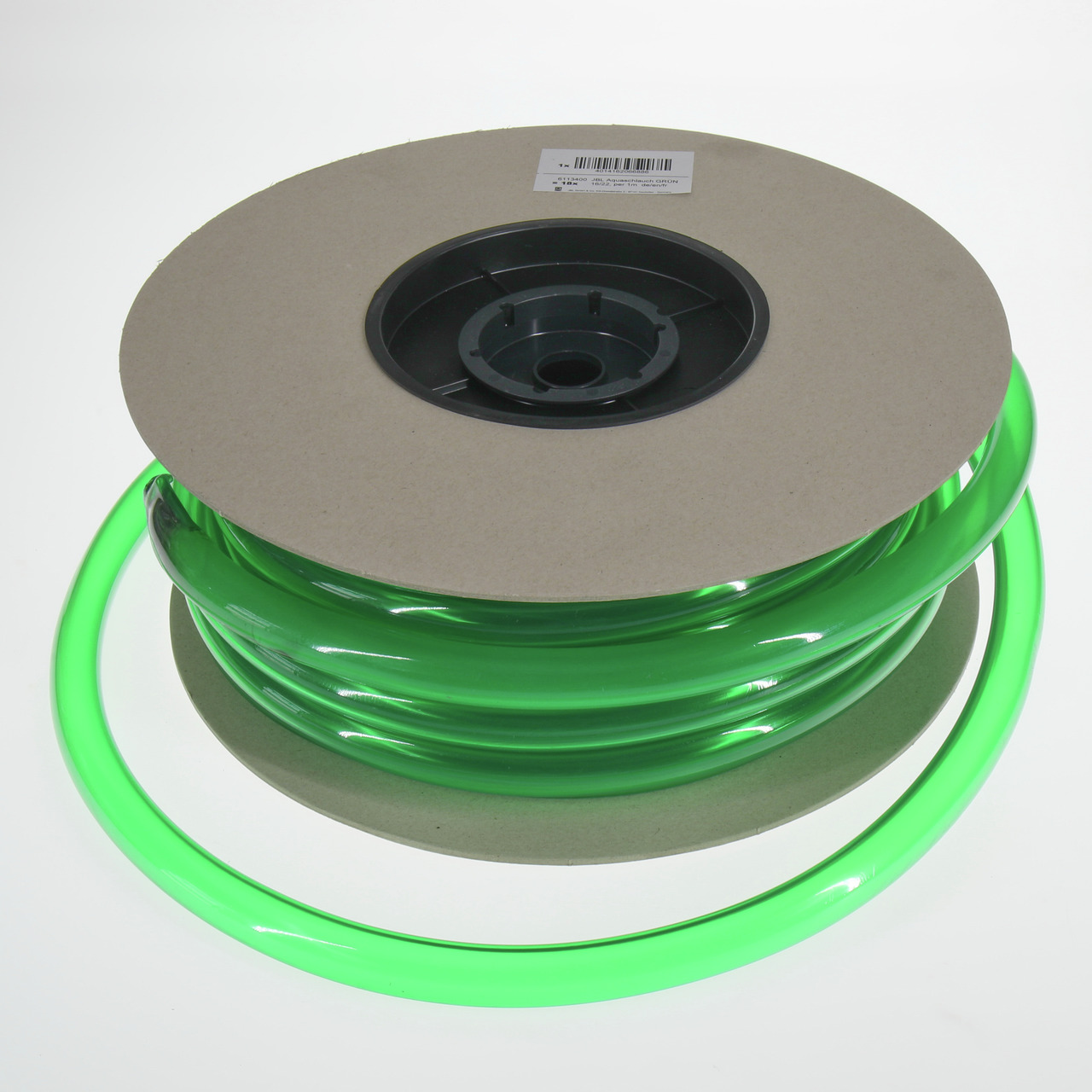 JBL PVC-Schlauch, grün, transparent, für Aquarien-Teiche, flexibel & sicher, auf stabiler Pappspule, Länge: große Rolle.
