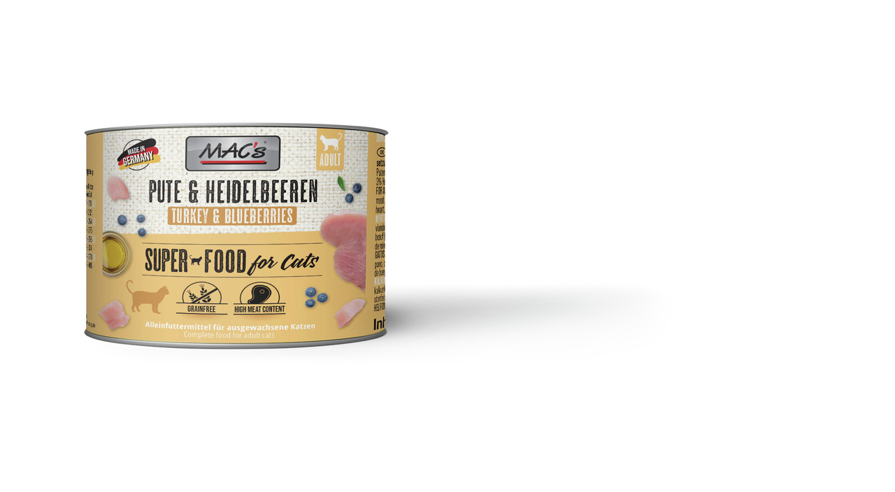 MAC's Cat Pute, Rind & Heidelbeeren 200g Dose Katzennassfutter