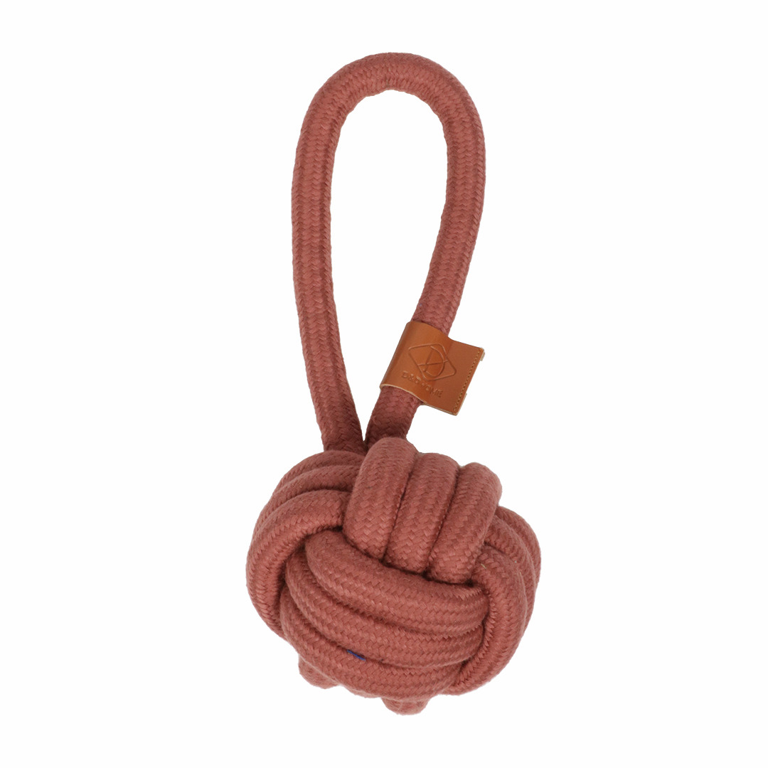 D&D Hundespielzeug "Monkey Fist", rosa Baumwollseil, mit Schlaufe, für alle Hundegrößen, fördert Zahngesundheit, langlebig.