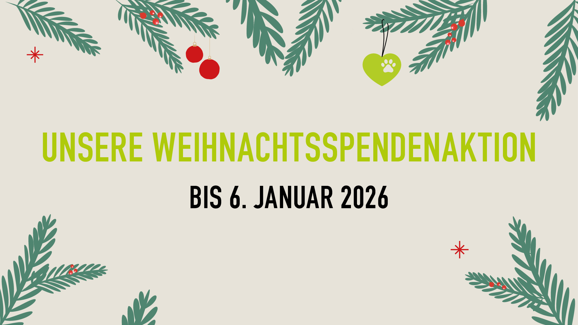 Weihnachtsspendenaktion 2025 bis 06.01.26 Weihnachtsrahmen auf hellem Hintergrund