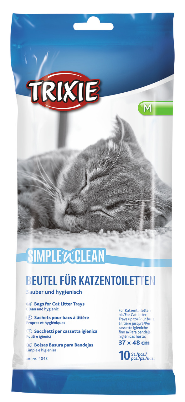TRIXIE Simple'n'Clean Beutel f. Katzentoiletten, Gr. M, 10 Stk. (37x48 cm), hygienisch u. sauber, ideal f. Katzenbesitzer.