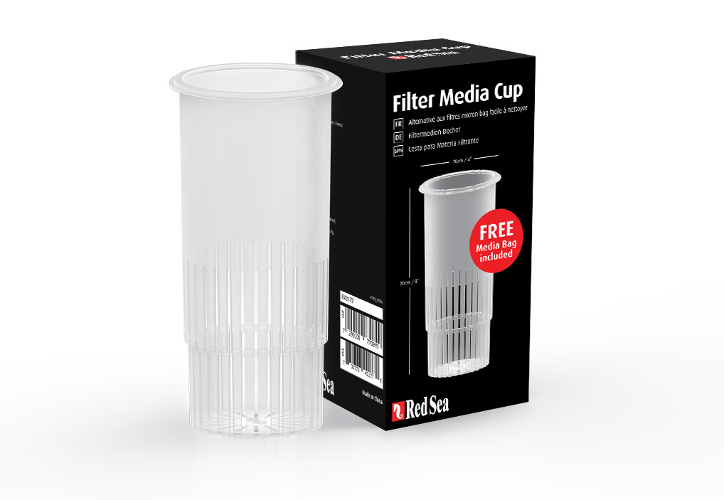 Red Sea Filter Media Cup: Filtermedium für Aquarien, robust, inkl. Media Bag, einfache Reinigung, vielseitig, Alternative zu Filtersocken.