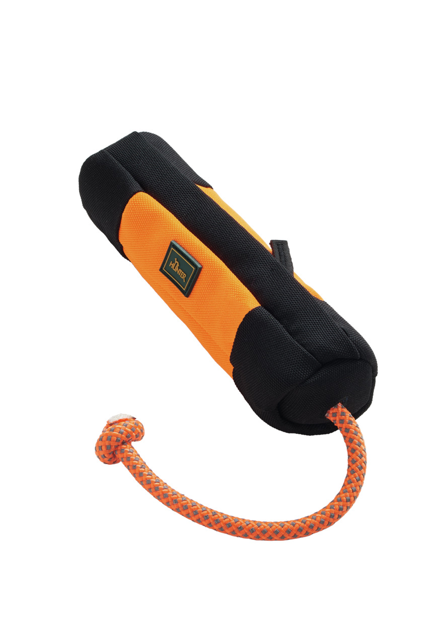 HUNTER Trainingsspielzeug Dummy, robust, Orange/Schwarz, für Hunde aller Größen, fördert Apportier-/Trainingsübungen, mit Schlaufe.