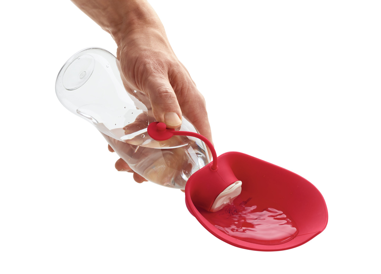 HUNTER Outdoor Trinkflasche mit Silikonnapf List 550 Milliliter rot Hundenapf