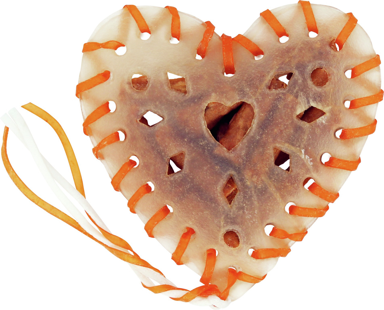 PREMIERE Hundekauartikel, Rinderhaut mit Karotten, herzförmig, für Hunde, schmackhafte Beschäftigung, Zahnpflege, natürliche Zutaten.