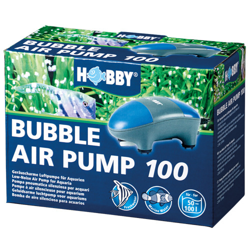 HOBBY Bubble Air Pump 100: Leise Luftpumpe für Süß-/Meerwasseraquarien (50-100L). Ideal für Fische & Pflanzen.