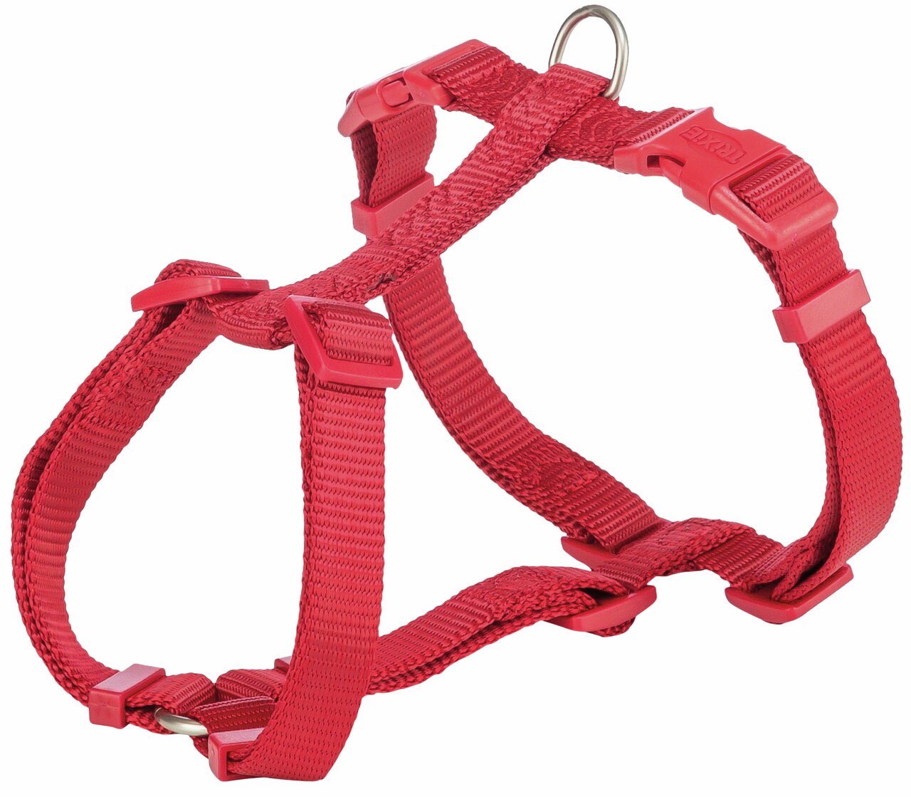 Rotes TRIXIE Hundegeschirr für Hunde, verstellbar, robustes Nylon, komfortable Passform, ideal für Spaziergänge.