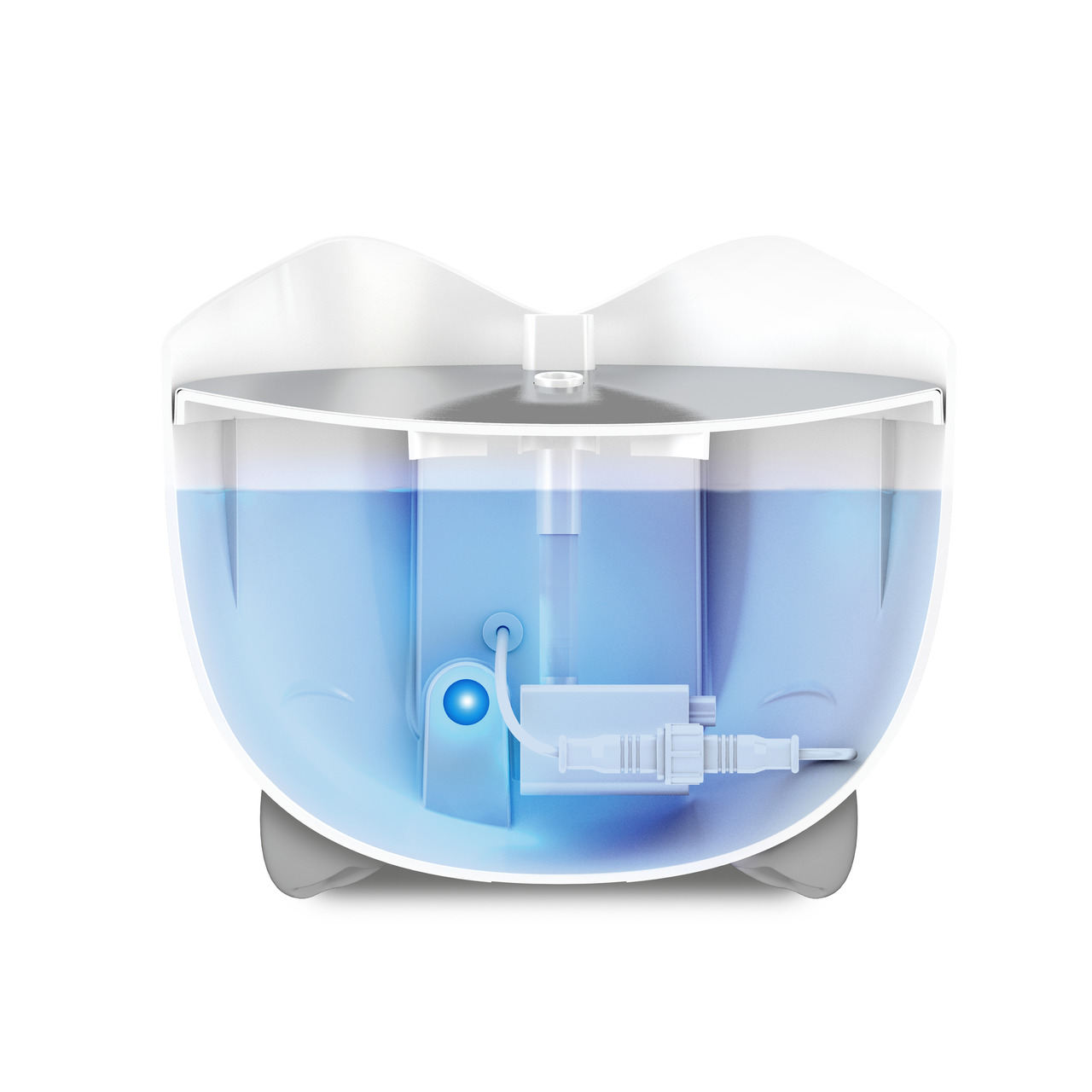 Catit PIXI Trinkbrunnen für Katzen, frisches zirkulierendes Wasser, Filtersystem, Pumpe, LED-Wasserstandsanzeige.