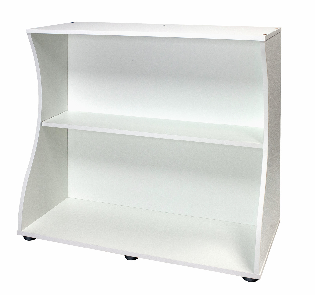 Fluval Aquarium-Unterschrank, weiß, geschwungene Front, 2 Ablagen, robustes Material, für Zubehör, passend für Aquarien.