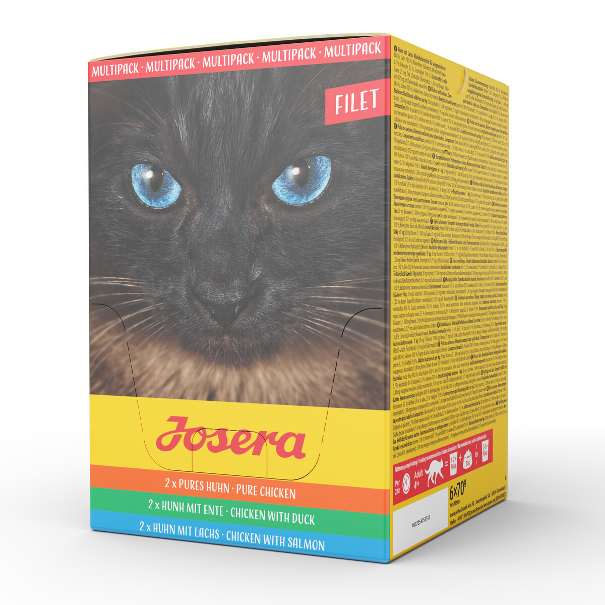 Josera Paté Multipack Katzenfutter: 6x85g, Geschmacksr. Huhn+Spinat, Ente+Huhn+Petersilie, Pute+Zucchini.