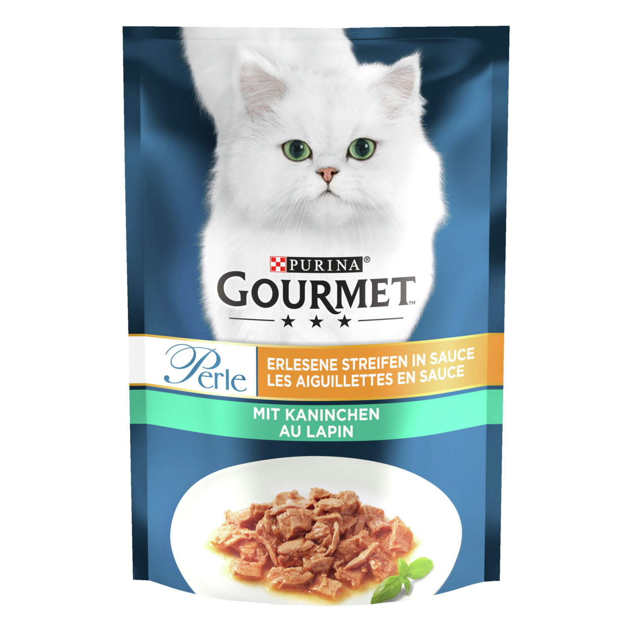 Gourmet Perle Kaninchen und Ente 85g Katzenfutter