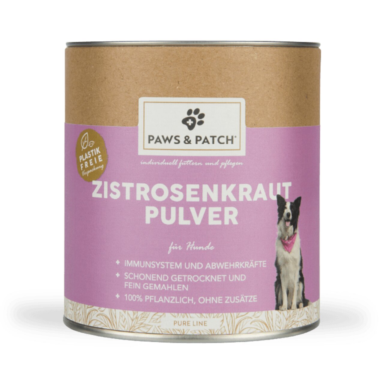 Paws & Patch Zistrosenkraut Pulver für Hunde, 100% pflanzlich, stärkt Immunsystem, ohne Zusätze, plastikfreie Verpackung, 100g.