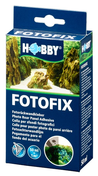 HOBBY FOTOFIX, Fotorückwandkleber für Aquarienbesitzer, 50 ml, reicht für 1 m², ideal für Fotohintergründe, grüne Unterwasserlandschaft.