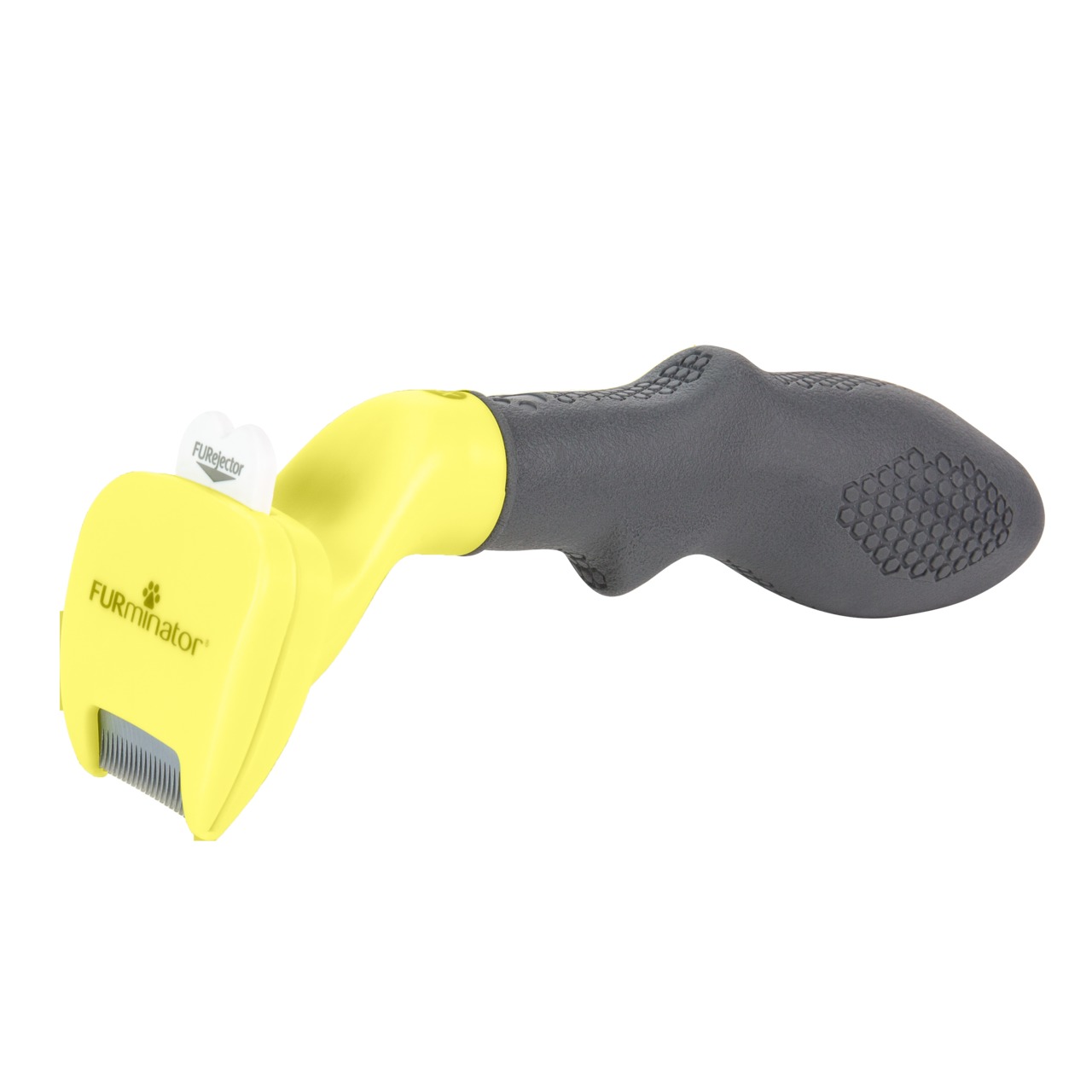 FURminator deShedding-Tool, Fellpflege f. Hunde/Katzen, gelbe Klinge, reduziert Haaren bis 90 %, f. mittelgr.-große Tiere.