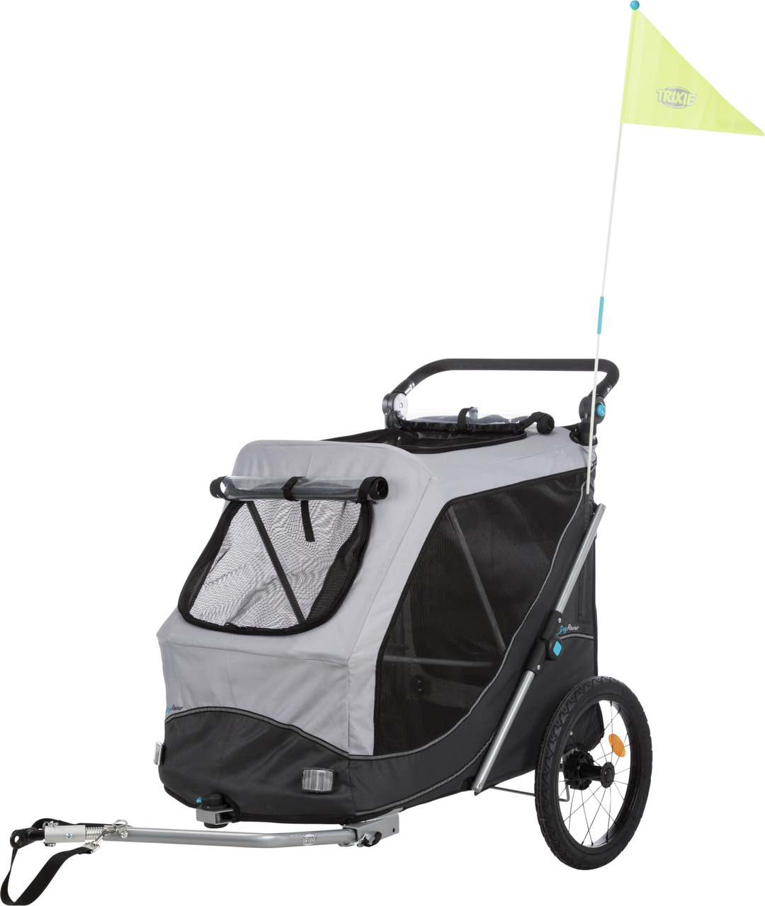 Trixie Fahrrad-Anhänger Schnell-Falt-Funktion Hunde Transport 74 x 95 x 103 / 143 cm