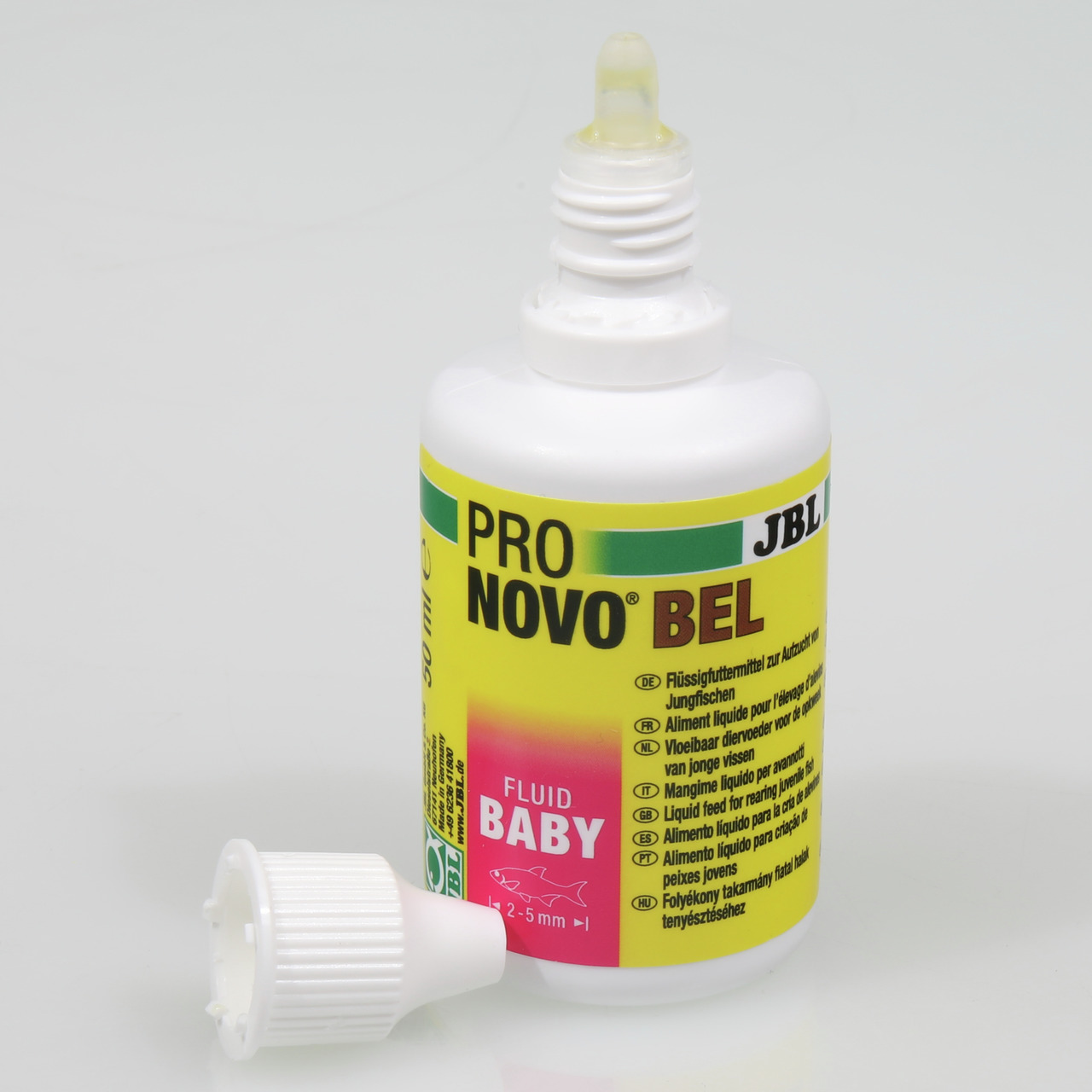 JBL ProNovo Bel Fluid Baby, Flüssigfutter f. Jungfische, 50 ml, Tropfverschluss, ideal f. Aquarienbesitzer.