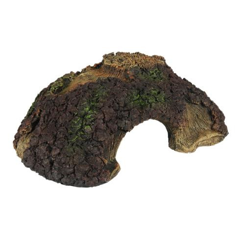 Ein künstlicher Baumstamm von AQUA DELLA, ideal für Aquarien und Terrarien. Das Produkt bietet Fischen und Reptilien eine natürliche Versteckmöglichkeit. Die realistische Optik mit brauner Rinde und grünen Moosakzenten sorgt für eine authentische Dekorati