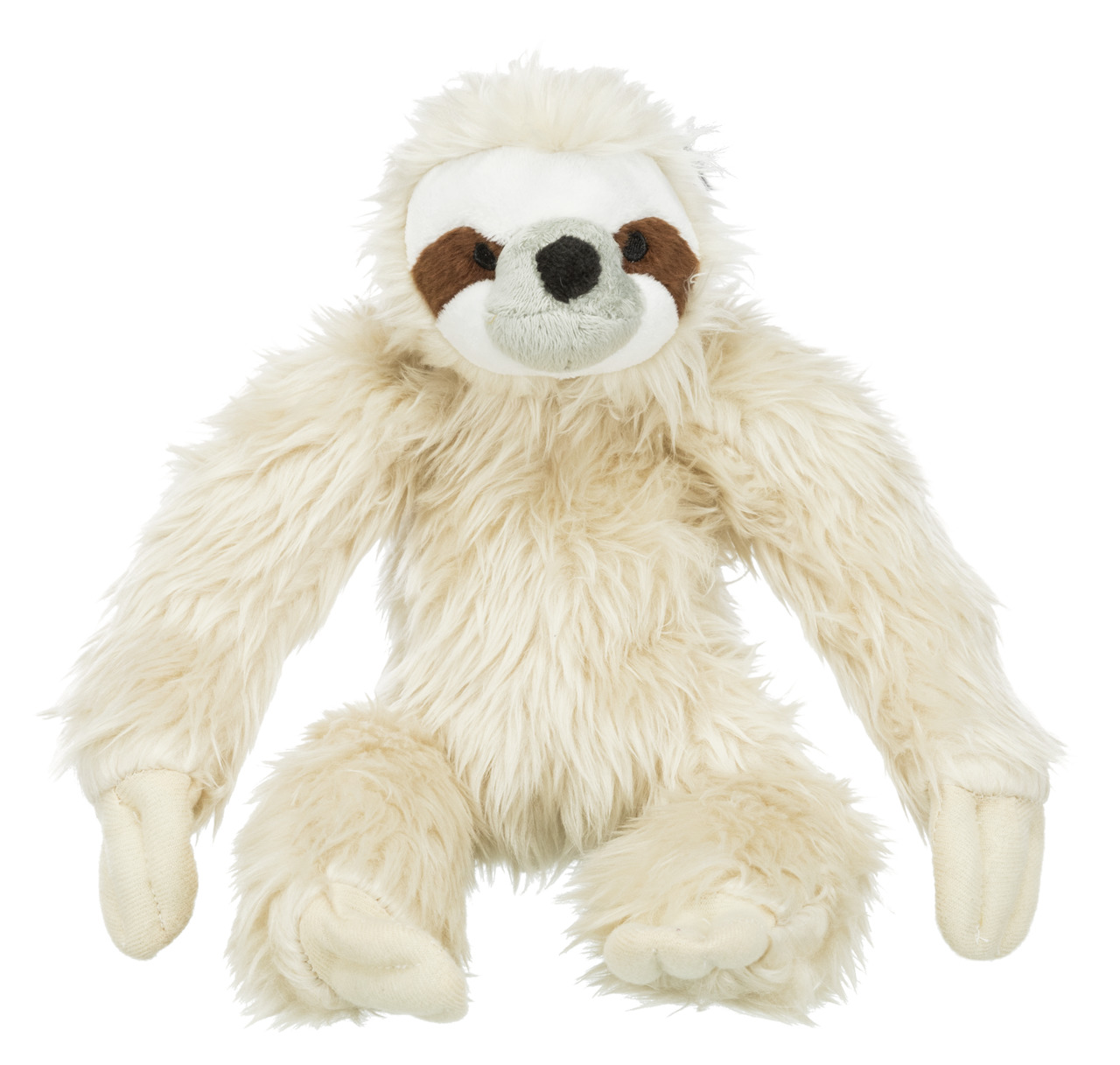 Das Bild zeigt das TRIXIE Kuscheltier Faultier, ein weiches Plüschtier für Hunde. Es ist speziell für Hunde aller Größen geeignet und dient als Spielzeug oder Kuschelpartner. Das Faultier hat ein flauschiges, cremefarbenes Fell und detaillierte Gesichtszü