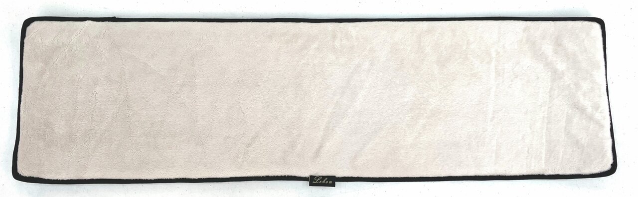 Weiches, rechteckiges Liegematte von LEBON mit schwarzem Rand, ideal für Haustiere. Farbe Beige. Länge ca. 90 cm.
