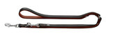 HUNTER Führleine "Freestyle" für Hunde, Schwarz-Braun, Nylon, verstellbar, stabiler Karabiner, für alle Größen, flexibel, robust.