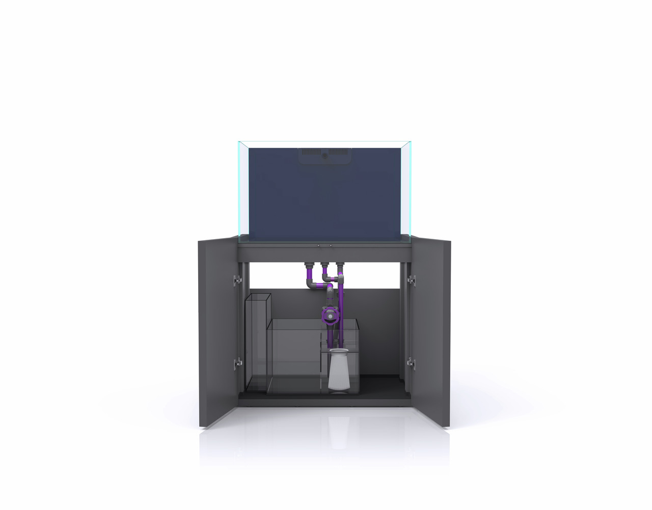 Nyos Opus 300 Aquarium-Komplettsystem: Meerwasseraquarium für Enthusiasten, inkl. Unterschrank & Filtersystem. Ideal für Fische/Korallen.