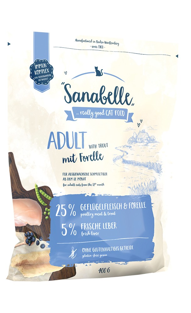 Sanabelle Adult mit Forelle 400g Katzentrockenfutter